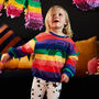Merry And Bright Kids Rainbow Jumper, thumbnail 1 of 4