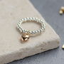 Beaded Stretch Heart Charm Ring, thumbnail 6 of 8