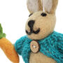 Handmade Felt Rabbit In Cardigan Easter Decoration, thumbnail 3 of 3
