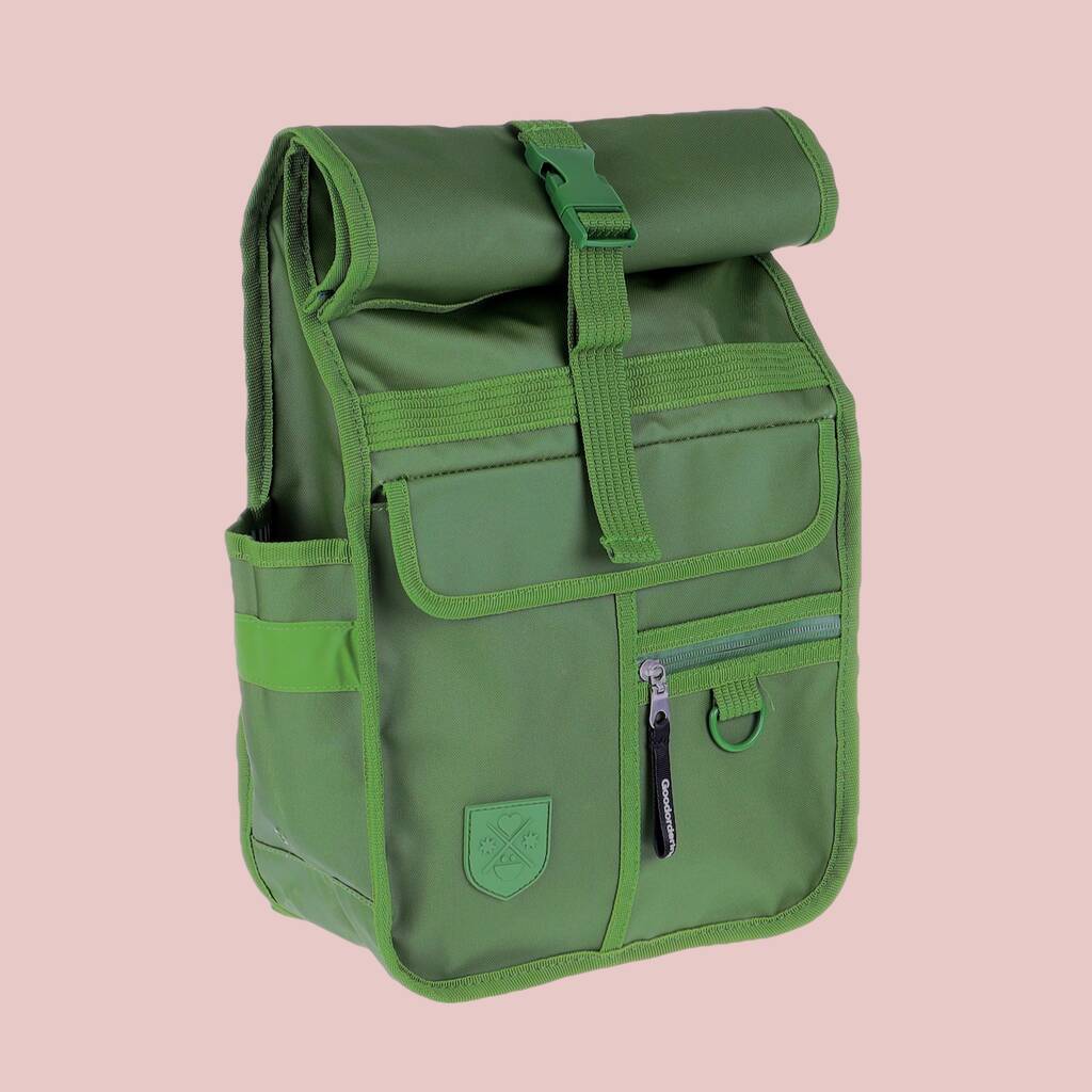 Rolltop Backpack Green Recycled Nylon, 1 of 2