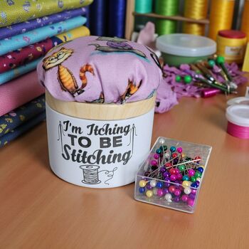 Cat Style Pin Cushion And Tin | Fun Sewing Gift, 2 of 5