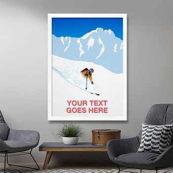 Personalised Powder Skier Poster, 3 of 7