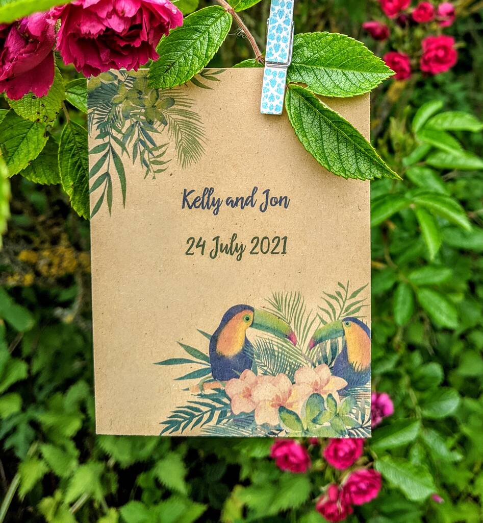 Tropical Toucans Seed Packet Wedding Favour