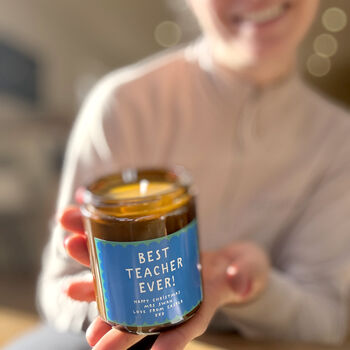 Personalised Thank You Teacher 40hr Candle, 3 of 3
