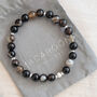 Men's Silver And Striped Agate Gemstone Bracelet, thumbnail 1 of 5