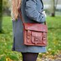 Personalised Vintage Style Brown Leather Satchel Bag, thumbnail 2 of 9