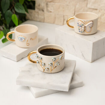 Tree Of Life Mug With Evil Eye And Gold Handle, 2 of 3