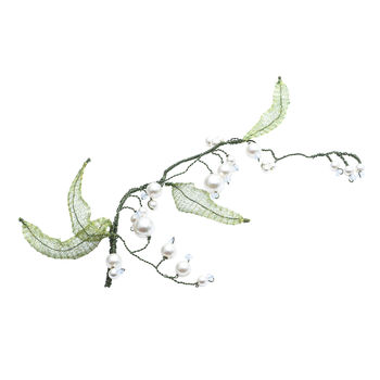 Lily Of The Valley Leaf And Pearl Hair Slide, 7 of 7