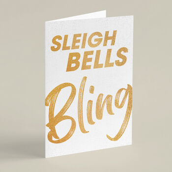 'Sleigh Bells Bling' Funny Christmas Card, 4 of 5