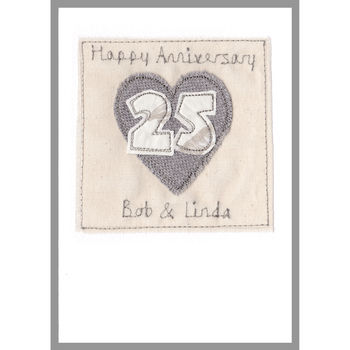Personalised 25th Silver Wedding Anniversary Card, 11 of 12