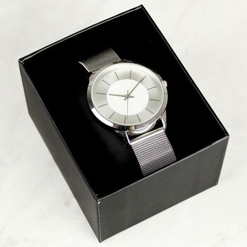 Personalised Silver Wrist Watch Gift Unisex, 7 of 9