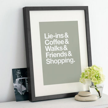 Personalised Typographic 'Favourite Things' Print, 6 of 10