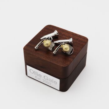 Personalised Two Tone Golf Club And Ball Cufflinks, 2 of 4