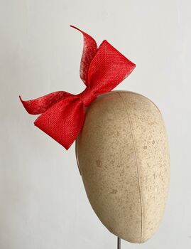 Sculptural Red Bow Fascinator 'Ava', 2 of 11
