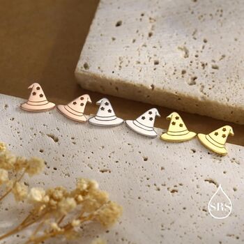 Sterling Silver Tiny Witch Hat Stud Earrings, 3 of 12