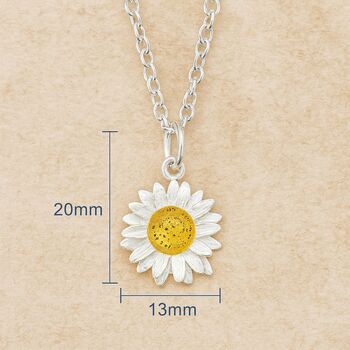 Sterling Silver Daisy Pendant Necklace, 6 of 8