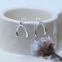 Sterling Silver Wishbone Studs, thumbnail 7 of 9
