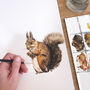 Personalised Squirrel Watercolour Art Print, thumbnail 5 of 6