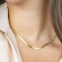 Stainless Steel Gold Flat Snake Layering Necklace, thumbnail 3 of 7