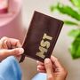 Stripey Initials Personalised Leather Passport Cover, thumbnail 1 of 4