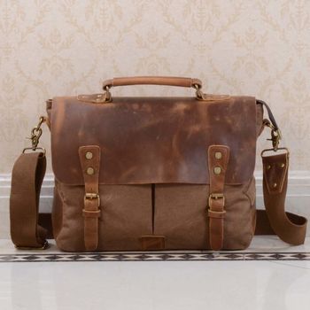 Canvas And Leather Messenger Bag Gift For Him, 9 of 12