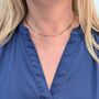 Watermelon Tourmaline Skinny Gemstone Beaded Necklace, thumbnail 2 of 7