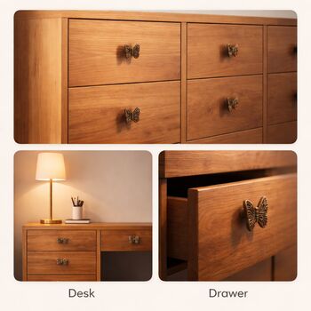 Antique Brass Small Butterfly Drawer Knob, 6 of 9