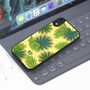 Yellow Geometric Pattern With Green Leaves iPhone Case, thumbnail 2 of 2