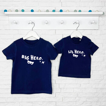Big Hero Little Hero Kids Superhero T Shirt Set, 4 of 9