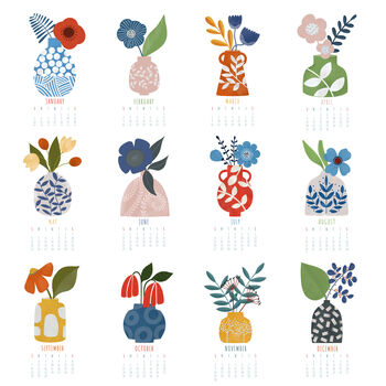 2025 Floral Illustrated Mini Wall Calendar, 4 of 6