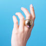 Gold Sphere Statement Ring, thumbnail 3 of 7