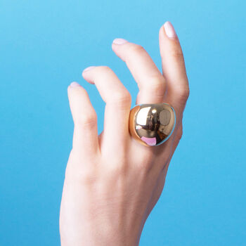 Gold Sphere Statement Ring, 3 of 7