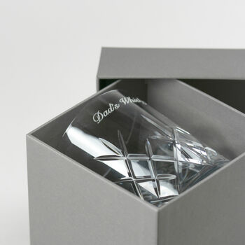 Boxed Engraved Crystal Cut Whisky Tumbler, 7 of 9