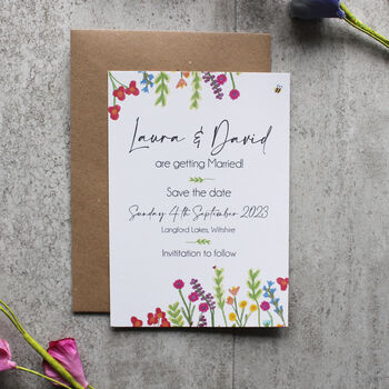 Digital Wildflower Floral Save The Dates, 2 of 4