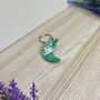 Emerald Green Moon Keyring Keychain, thumbnail 3 of 3