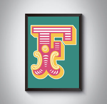 F Capital Letter Bold Carnival Circus Art Print, 4 of 4
