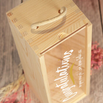 Congratulations Champagne Bottle Box With Clear Lid, 3 of 3