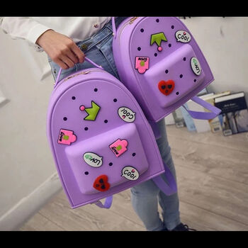 New! ’Back To School’ Crocs Backpacks,Six Colours,Charms,Matching Pencil Case, 3 of 10