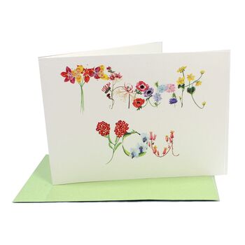 'Thank You' Floral Garland Greetings Card, 7 of 7