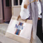 Personalised Stripe Canvas And Leather Shopper, thumbnail 9 of 12