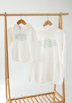 Mama Est. Outline Embroidered Personalised Hoodie Jumper, 3 of 9