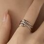 Vintage Style Sterling Silver Adjustable Layered Fidget Ring, thumbnail 3 of 4