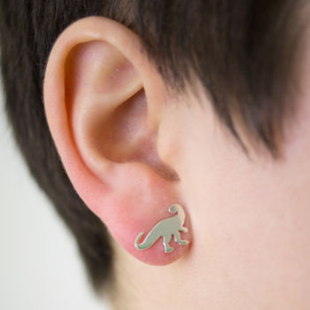 Sterling Silver Dinosaur Earrings, 4 of 10