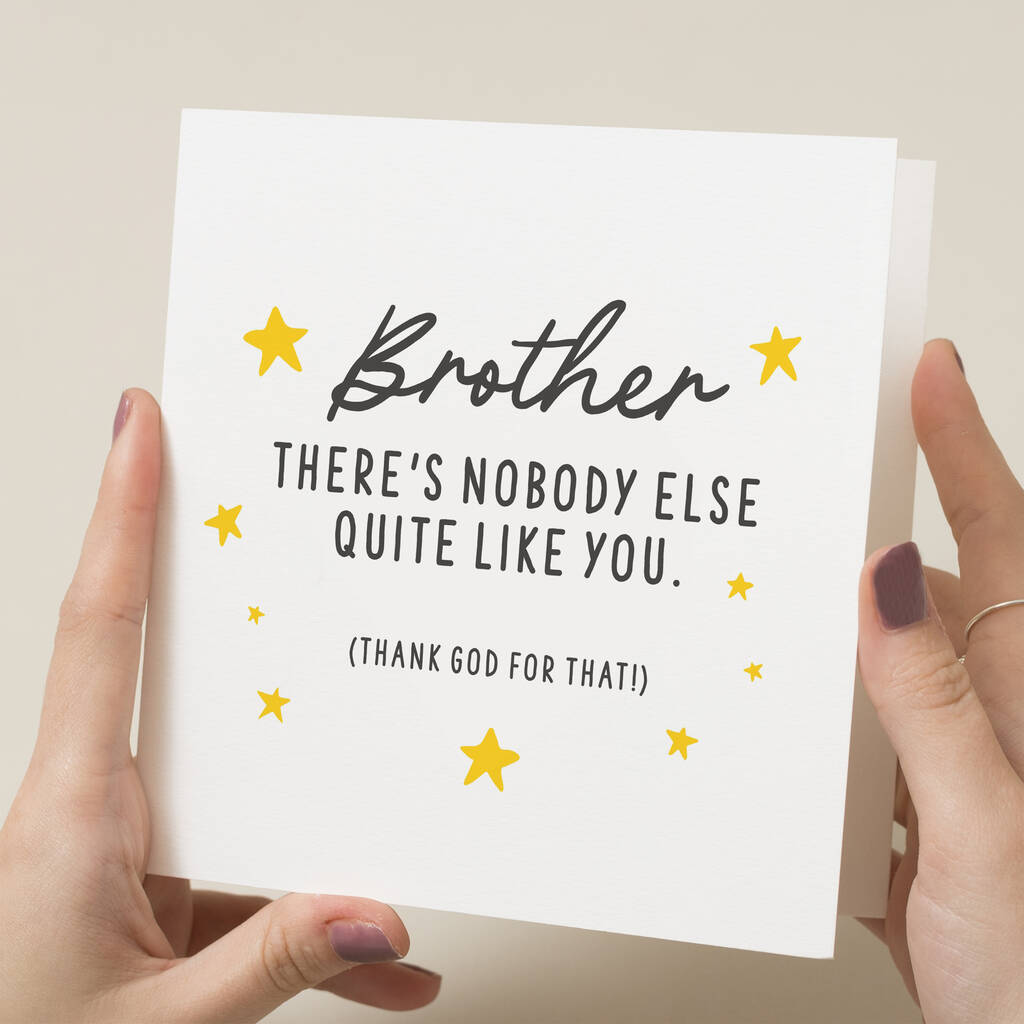 Brother Funny Birthday Card By Paper Scene