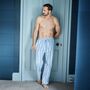 Men's 'Brighton Blue' Stripe Brushed Cotton Pyjama Trousers, thumbnail 3 of 4