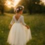 Mary Jane In Ivory White ~ Party Or Flower Girl Dress, thumbnail 2 of 8