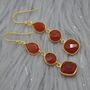 Carnelian Earrings: Orange Gemstone Jewelry, thumbnail 3 of 8