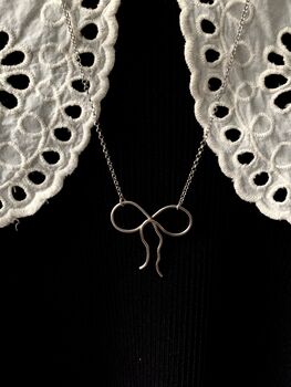 Sterling Silver Ribbon Necklace, 4 of 4