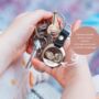 Personalised Baby Ultrasound Leather And Metal Keyring, thumbnail 3 of 4
