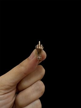 Bronze ‘Fk You’ Middle Finger Brooch, 3 of 3